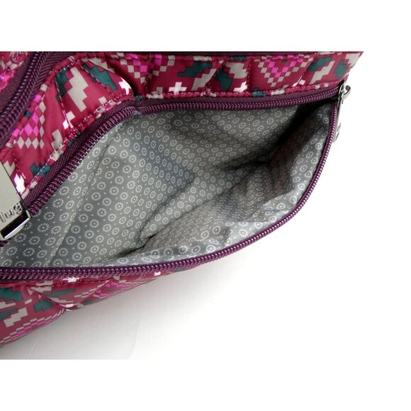 Lug PinkCrossbody Bag Multi-Zip Compartments Adjustable Strap - Picture 7 of 14